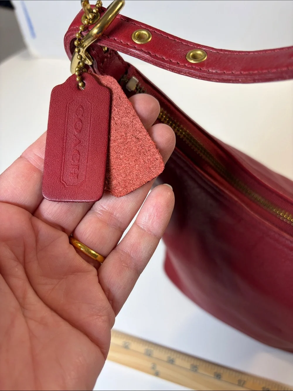 Vintage Coach RED Legacy West Hobo bag, style 9823